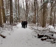 scouts hiking in the snow